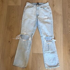 BDG Light Blue Distressed Straight Leg Jeans